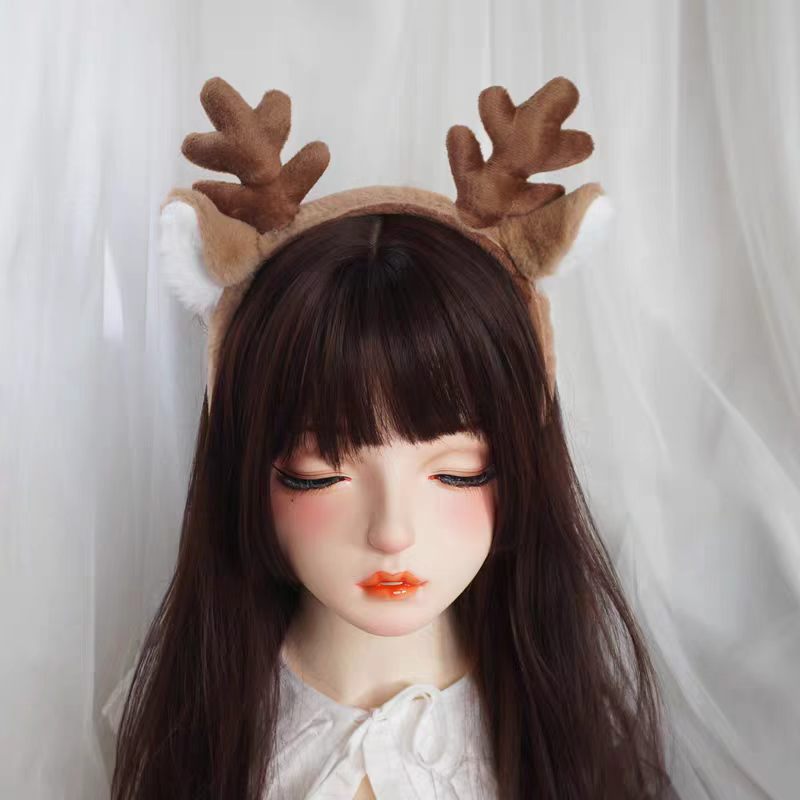 Reindeer Antlers Headband - Weihnachtskostüm Schneeflocken-Hirschohren und Geweih-Stirnband Cosplay-Zubehör Realistische