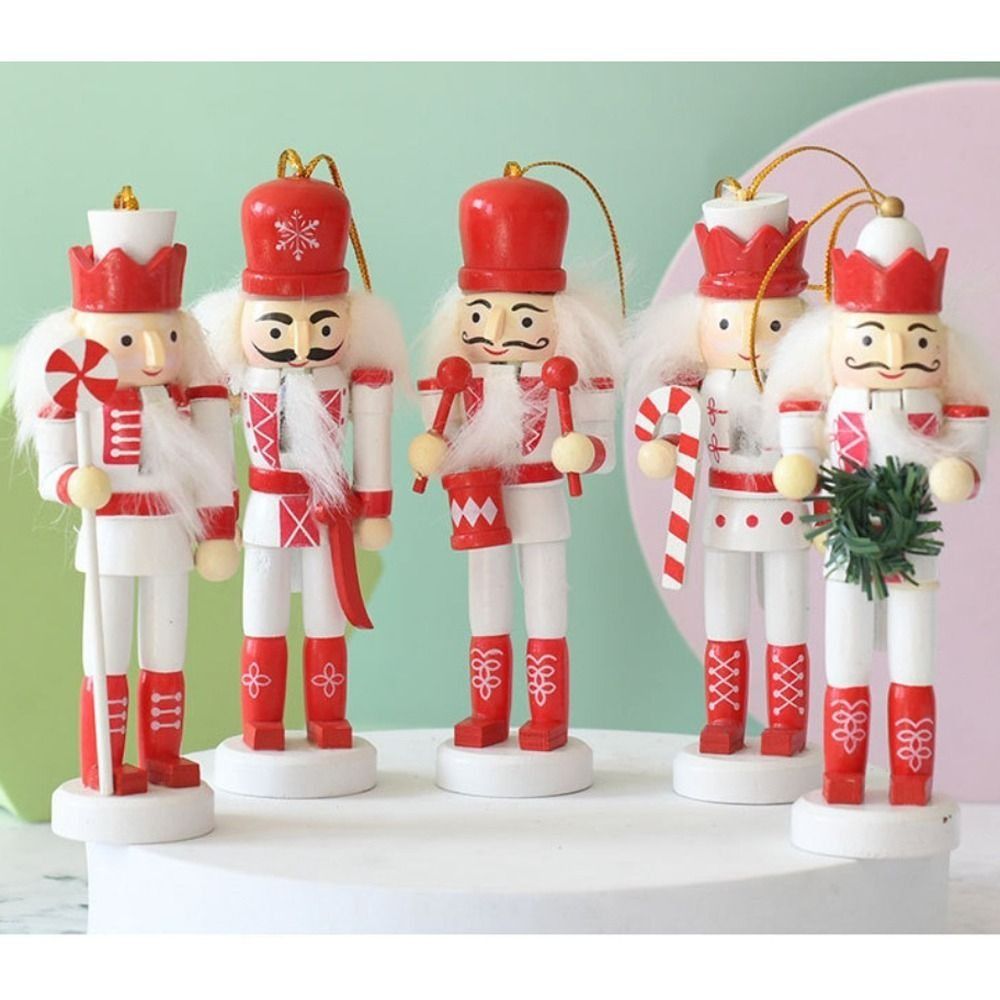 Nutcracker Figurine - 5 Stück Frohe Weihnachten Handgefertigte Weihnachts-Nussknacker