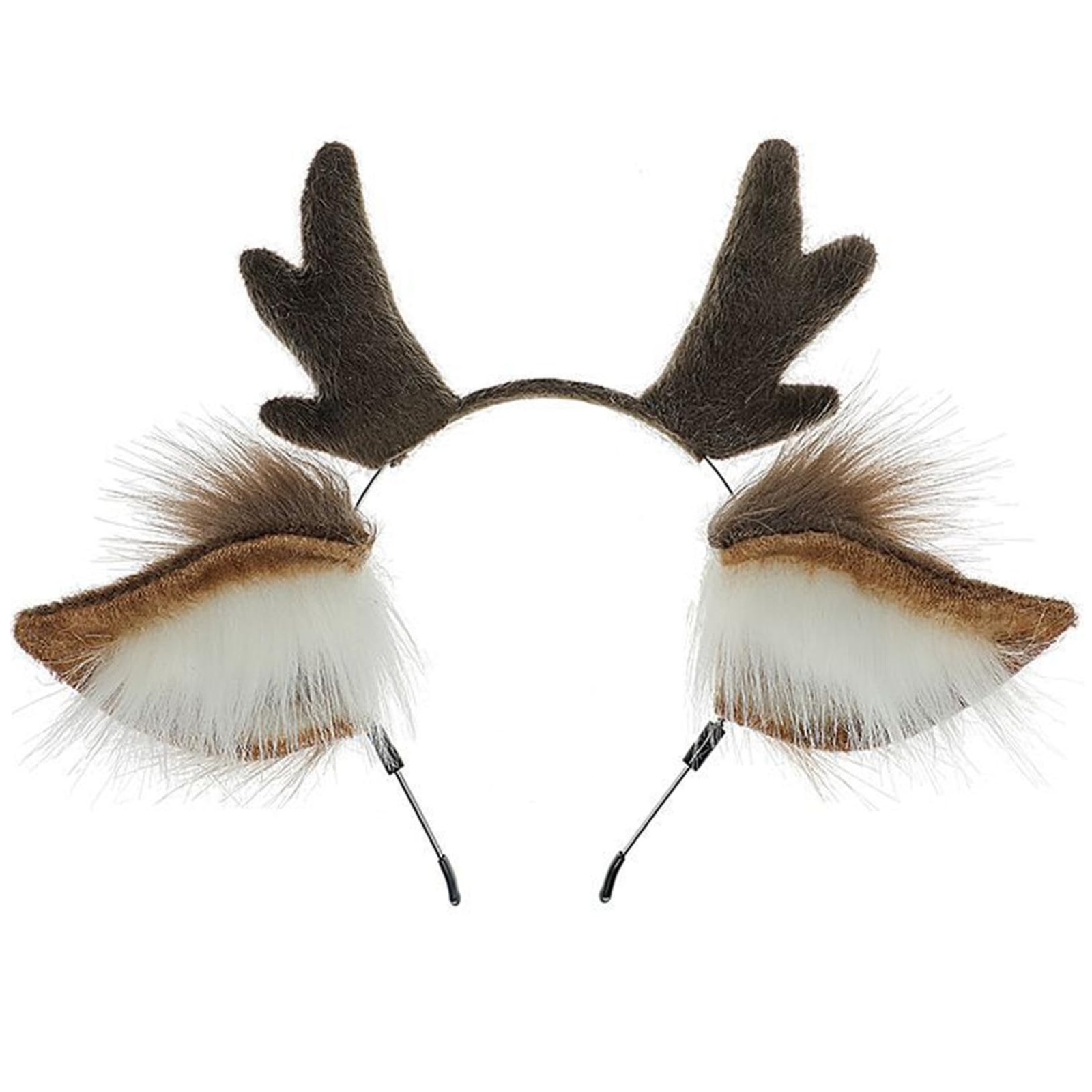Reindeer Antlers Headband - Plüsch Rentier Stirnband, Weihnachtsgeweih Haarschmuck, Damen