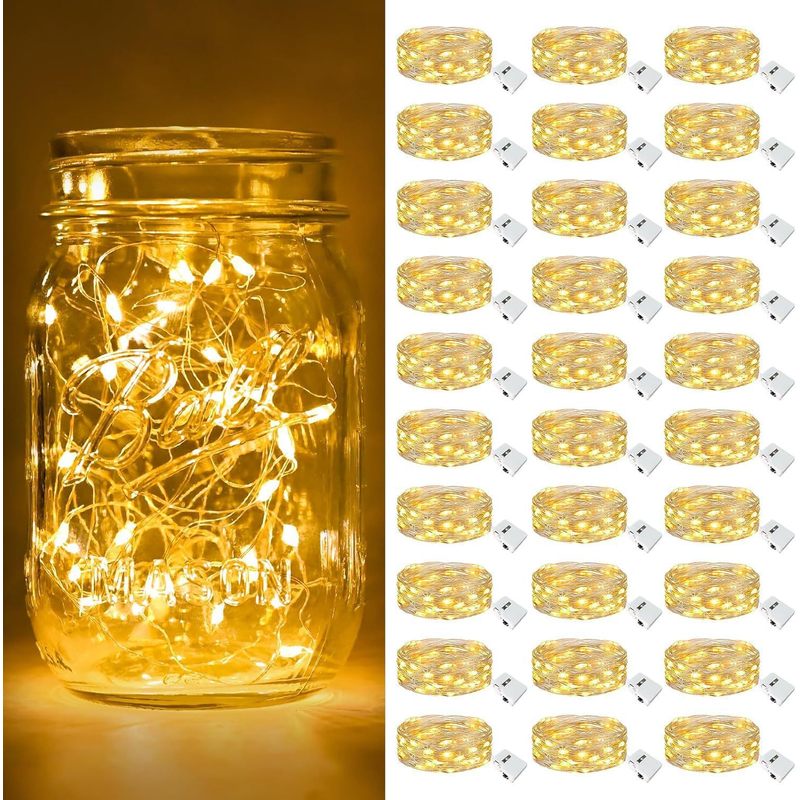 Led Fairy String Lights - 1m Wasserdichte LED-Glühwirbel-Lichterkette, Flexible Kupferdraht-Feenlichterkette, Mini-Dekorationslampe