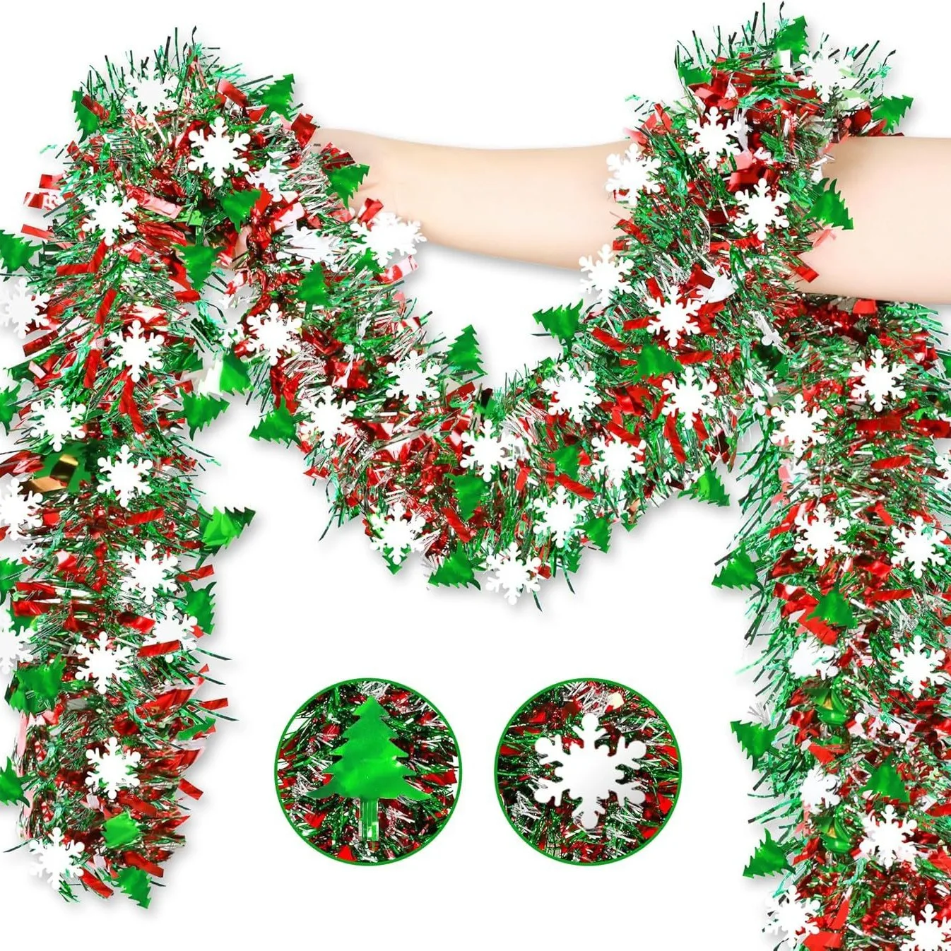 2M Weihnachten Schneeflocke La – Tinsel Garland Decoration Bewertung und Preis